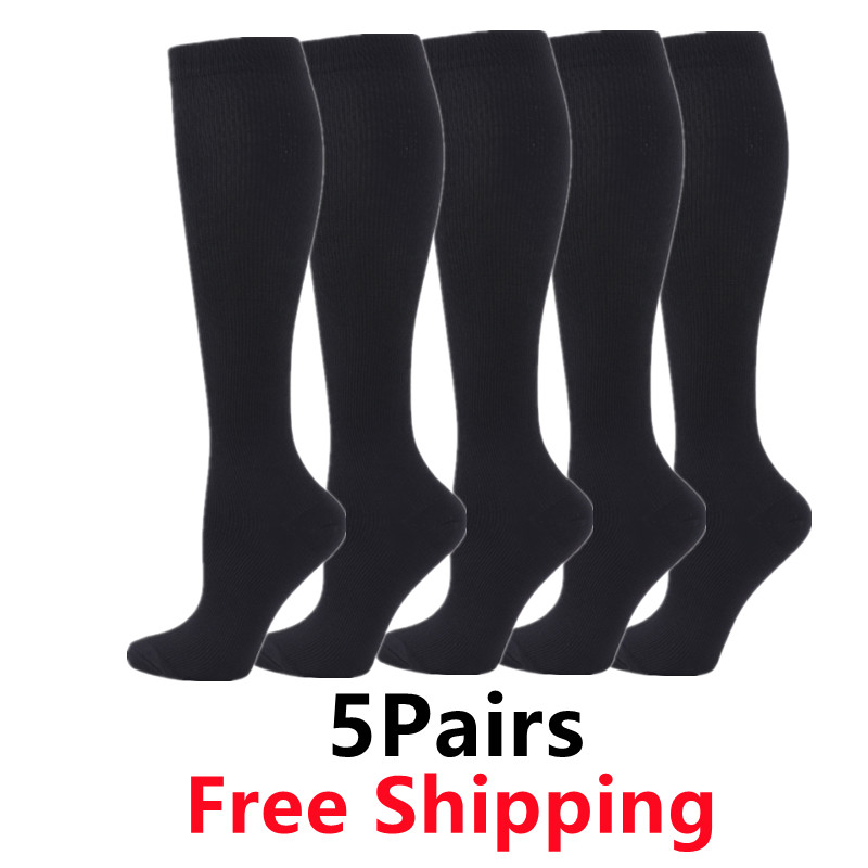 Compression Sock Medical - 5ชิ้น/แพ็คถุงเท้าการบีบอัดผู้ชายกีฬาถุงเท้าเข่าสูง30MmHg Medical บวมเส้นเลือดขอดผู้หญิงถุงน่องการบีบอัด
