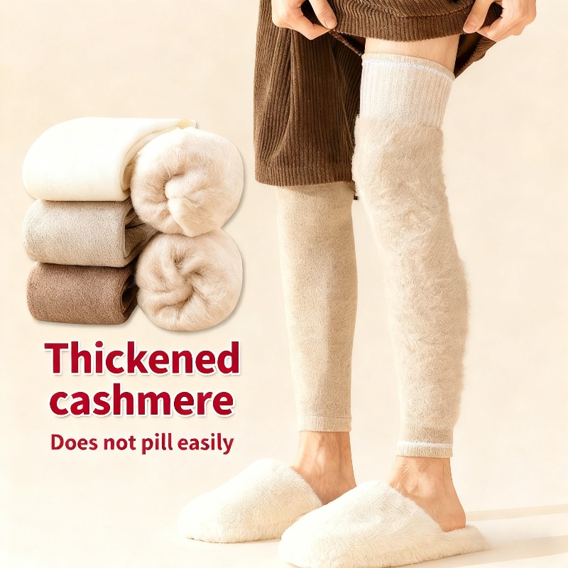 Thermal Sock Winter - ถุงเท้ากันหนาวแบบยาวถึงเข่าสำหรับผู้ชาย ทำจากแคชเมียร์ อุ่นเป็นพิเศษ ป้องกันลม เหมาะสำหรับฤดูหนาวที่หนาวจัด ถุงเท้ากันหนาวแบบหนาพิเศษ