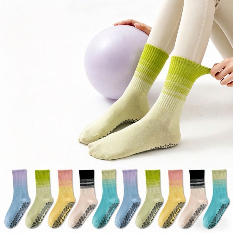 Grip Sock Yoga - ดรีมไลค์ลิน 1 คู่ถุงเท้าโยคะสำหรับผู้หญิง, ถุงเท้าออกกำลังกายและพิลาทิสแบบมืออาชีพ, ถุงเท้าซิลิโคนกันลื่น, ถุงเท้าระบายอากาศได้