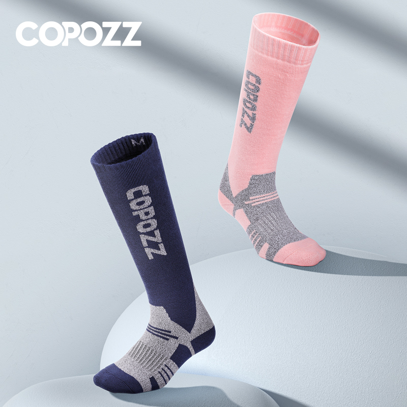 Thermal Sock Winter - COPOZZ ฤดูหนาวผู้ชายผู้หญิงความร้อนสกีถุงเท้าขนสัตว์อบอุ่นขี่จักรยานฟุตบอลสโนว์บอร์ดถุงเท้าหนาสูงหลอดถุงเท้าดูดซับความชื้น