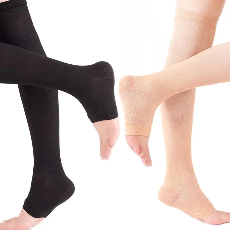 Compression Sleeve Calf - ถุงเท้ารัดน่องแบบยาวถึงเข่า 1 คู่ สำหรับเส้นเลือดขอด ช่วยพยุงน่องและกระตุ้นการไหลเวียนโลหิต