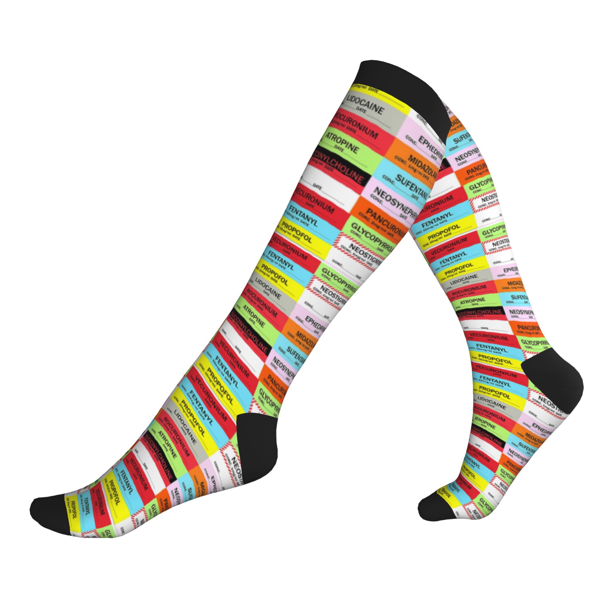 Compression Sock Medical - ถุงเท้าพิมพ์ลายยาชาแบบใหม่ ยืดหยุ่นได้ ใส่ได้ทุกฤดูร้อน ฤดูใบไม้ร่วง ฤดูหนาว สำหรับแพทย์