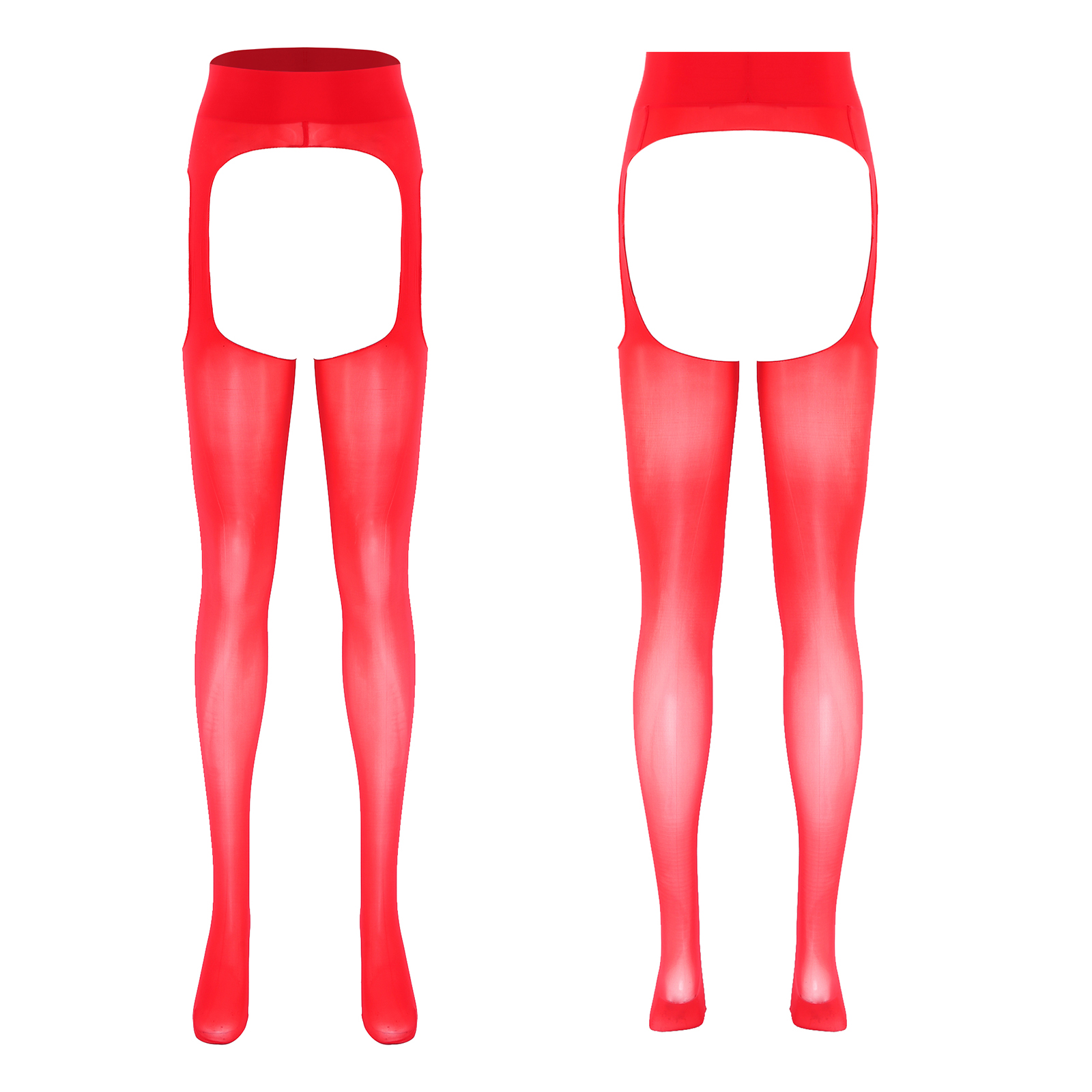 Tights Pantyhose Sheer - เลกกิ้งผู้หญิงเซ็กซี่แบบเปิดเป้า เนื้อผ้าเงา ยืดหยุ่น โปร่งบาง ถุงน่องแบบมีรู โปร่งใสเหมือนน้ำมัน