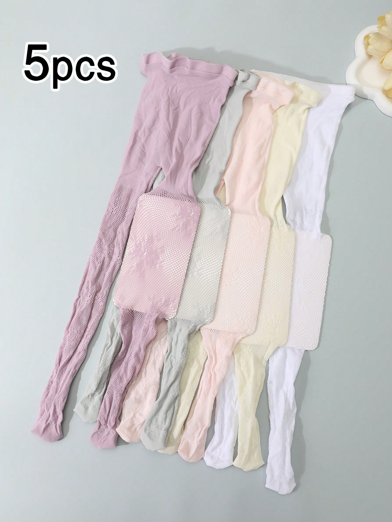 Tights Pantyhose Sheer - 2 แพ็ค คิดส์ ฮอลโลว์ ฟิชเน็ต ไททส์