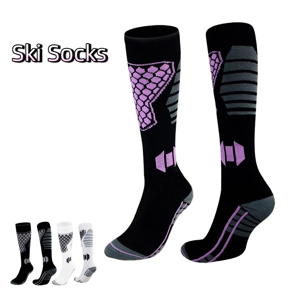 Thermal Sock Winter - ถุงเท้าสกีแบบหนาพิเศษ ระบายอากาศได้ดี ถุงเท้ารัดรูปกันความร้อน ซับเหงื่อ กันลื่น ถุงเท้ายาวถึงเข่า