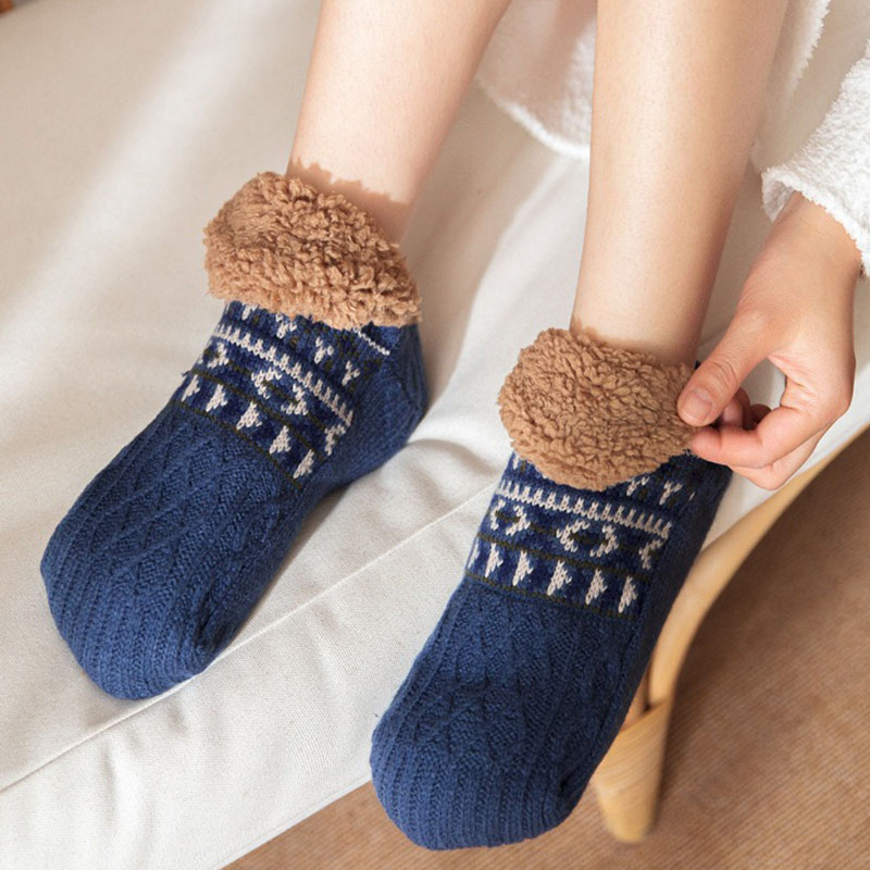 Ankle Sock Low Cut - ถุงเท้าสำหรับผู้หญิงและผู้ชาย ถุงเท้ากันลื่นสำหรับฤดูใบไม้ร่วงและฤดูหนาว ถุงเท้าโยคะ ถุงเท้าสำหรับใส่นอน ถุงเท้าสำหรับใส่ในบ้าน ถุงเท้ากันหนาว