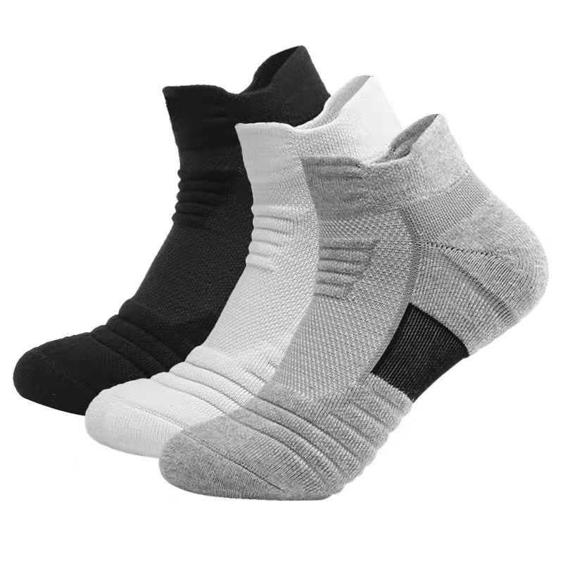 Athletic Sock Cushion - ถุงเท้าเทอร์รี่ตาข่ายระบายอากาศได้ 3 คู่ ซับแรงกระแทก ควบคุมความชื้น และทนทาน