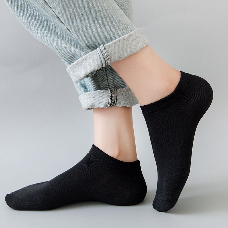 ถุงเท้าข้อสั้นสีดำและสีขาวแบบไ - Ankle Sock Low Cut บทวิจารณ์และราคา