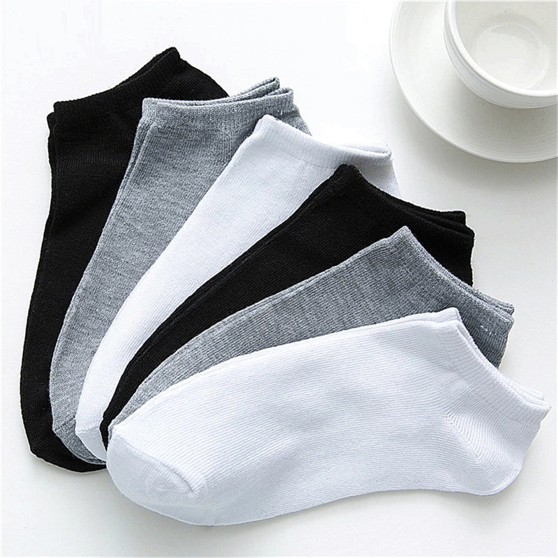 ถุงเท้าข้อสั้นสีดำและสีขาวแบบไ - Ankle Sock Low Cut บทวิจารณ์และราคา