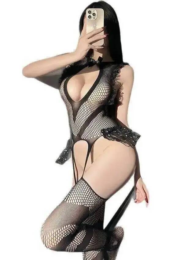 ชุดบอดี้สูทตาข่ายแต่งลูกไม้เซ็ - Fishnet Stocking Women บทวิจารณ์และราคา