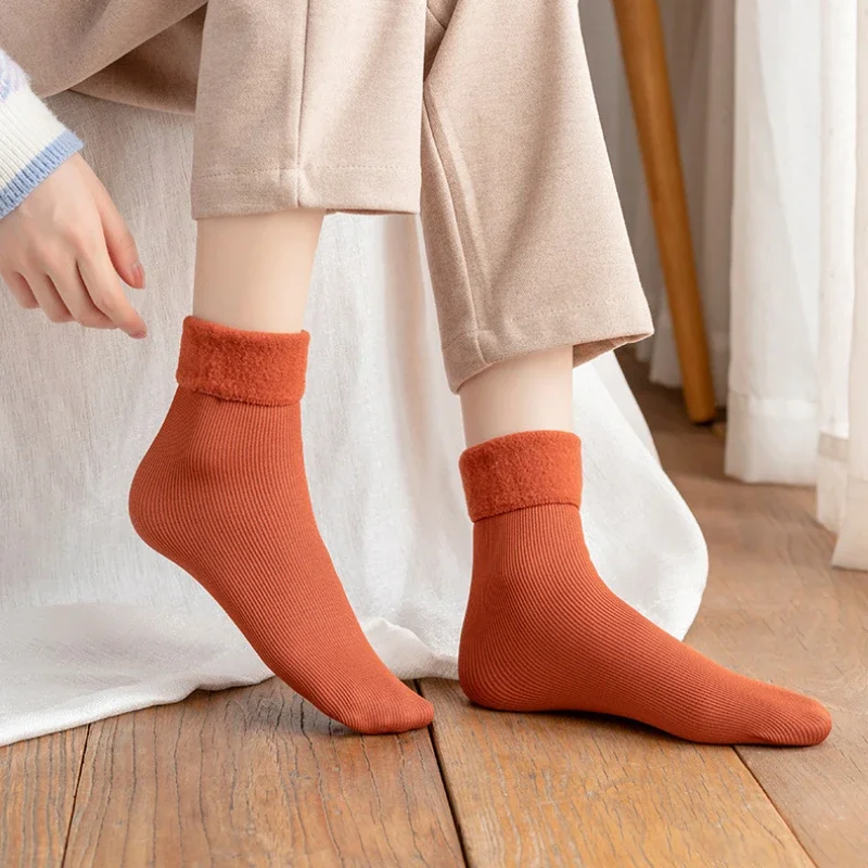 1-4 คู่ ถุงเท้าบุขนแกะอุ่น ถัก - Boot Sock Slouchy บทวิจารณ์และราคา