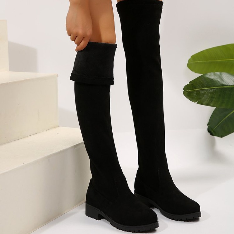 รองเท้าบูทผู้หญิงแบบสวมเหนือเข - Knee High Sock Women บทวิจารณ์และราคา