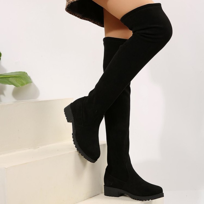 รองเท้าบูทผู้หญิงแบบสวมเหนือเข - Knee High Sock Women บทวิจารณ์และราคา