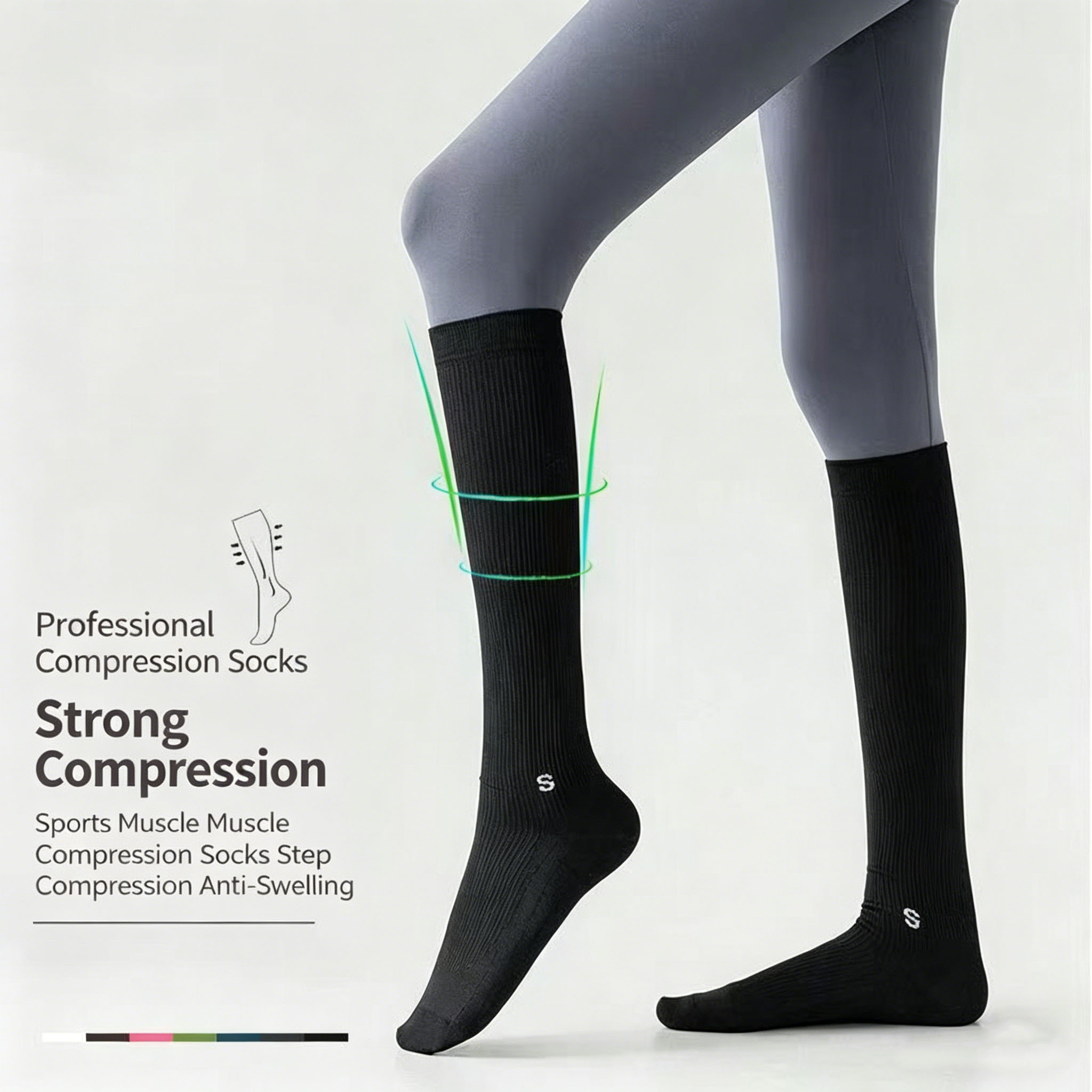 ถุงเท้ากีฬาแบบมีแรงกดกระชับสำห - Compression Sleeve Calf บทวิจารณ์และราคา