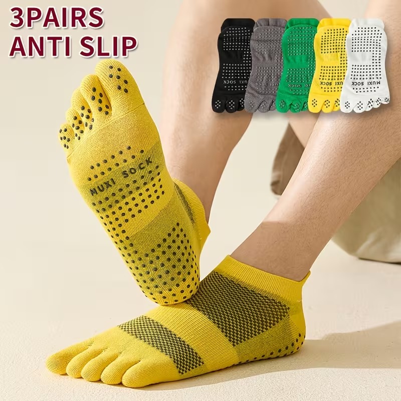 ถุงเท้าผู้ชายแบบ 3 คู่ ป้องกัน - Grip Sock Yoga บทวิจารณ์และราคา