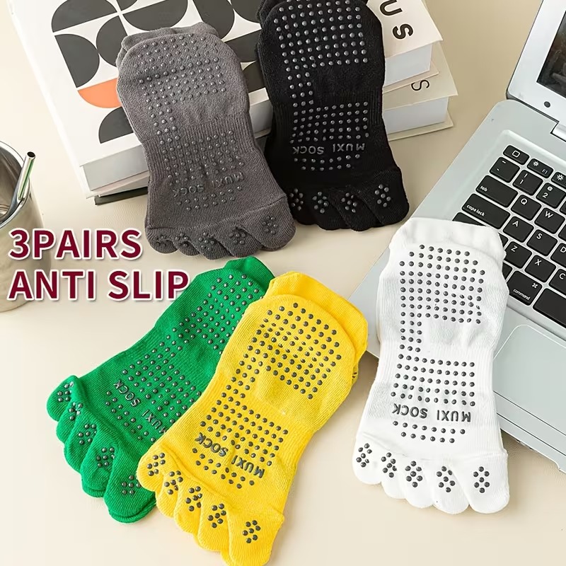 ถุงเท้าผู้ชายแบบ 3 คู่ ป้องกัน - Grip Sock Yoga บทวิจารณ์และราคา