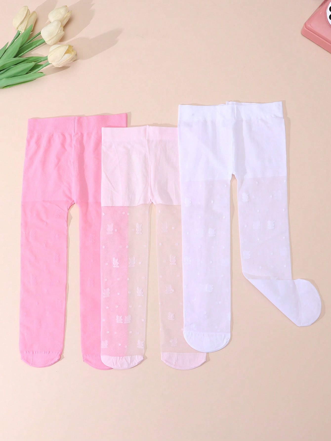 3 แพ็คกางเกงรัดรูปลายกระต่ายสำ - Tights Pantyhose Sheer บทวิจารณ์และราคา