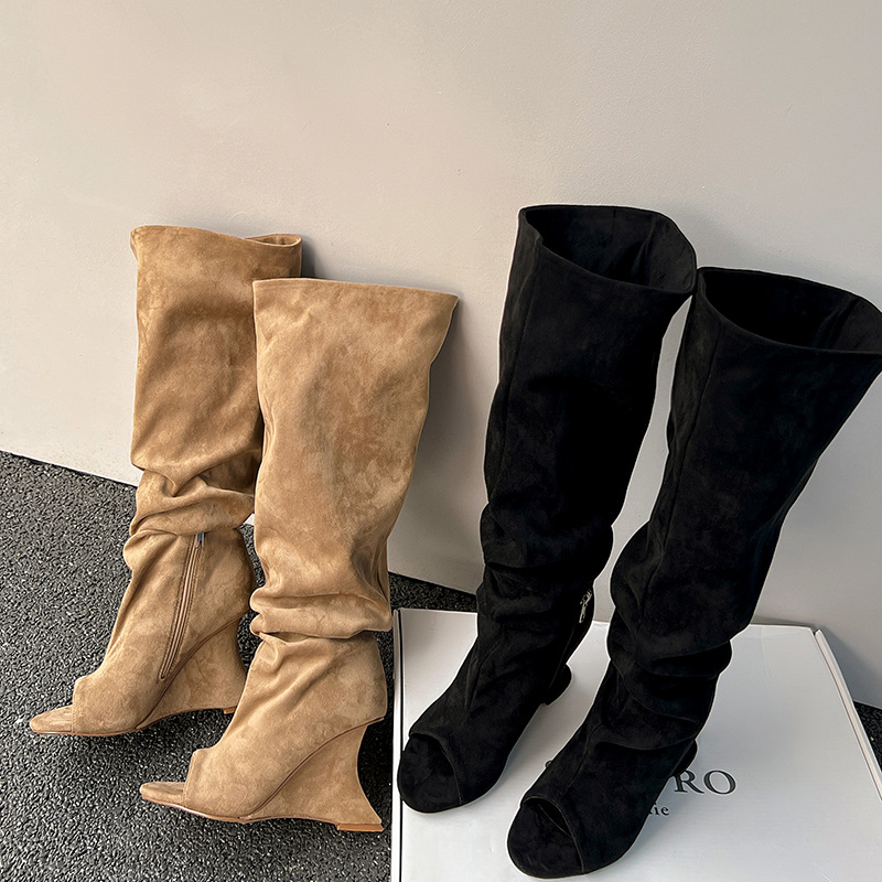 AIYKAZYSDL แปลก Wedge Heel Pee - Knee High Sock Women บทวิจารณ์และราคา
