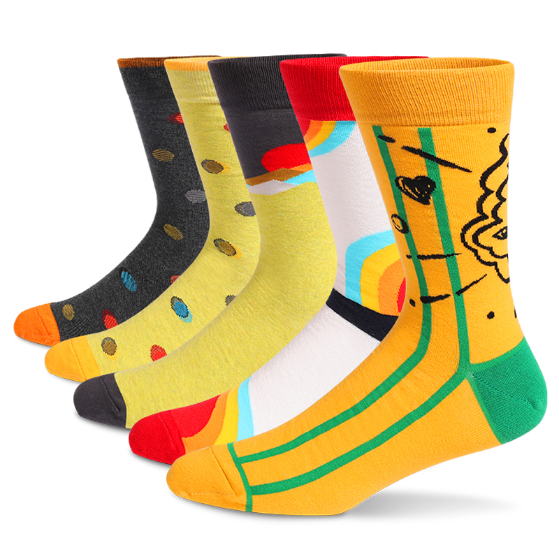 5 คู่ Mens สนุกถุงเท้า,รูปแบบถ - Cotton Crew Sock Pack บทวิจารณ์และราคา