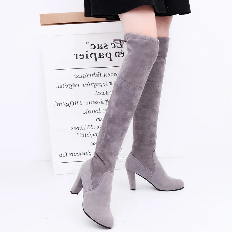 รองเท้าบูทสตรีผ้ายืดกว่าเข่ารอ - Knee High Sock Women บทวิจารณ์และราคา