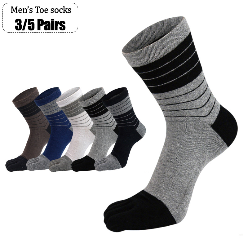ถุงเท้าผู้ชายแบบห้านิ้ว 3/5 คู - Toe Sock Split บทวิจารณ์และราคา