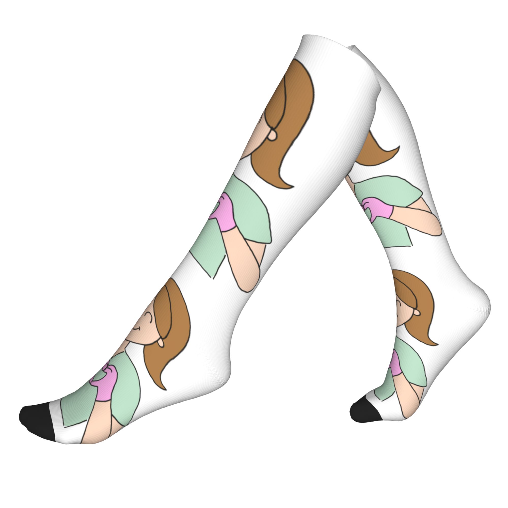 ถุงเท้าฮาราจูกุ ลายพิมพ์น่ารัก - Compression Sock Medical บทวิจารณ์และราคา