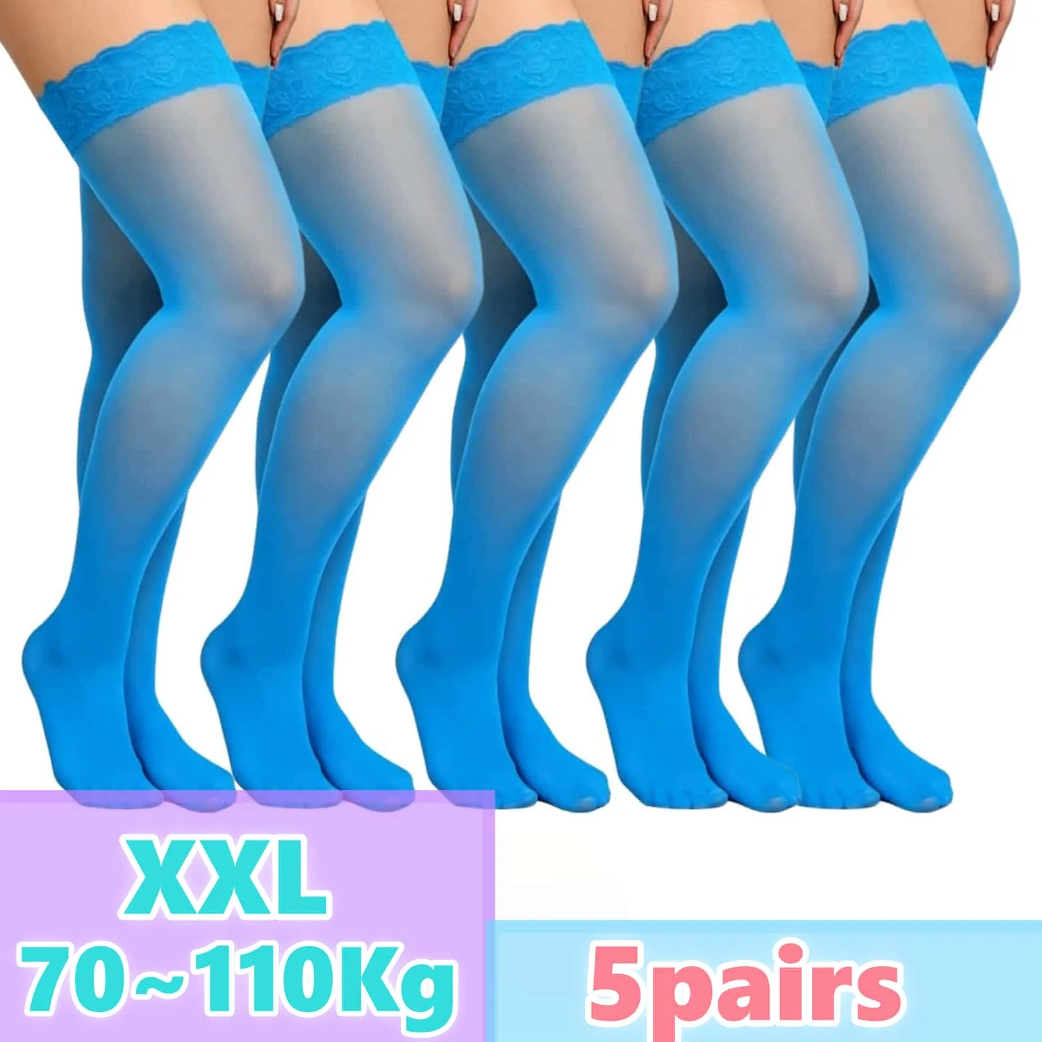 ถุงน่องลูกไม้แบบยาวถึงต้นขาสำห - Thigh High Sock Stay Up บทวิจารณ์และราคา