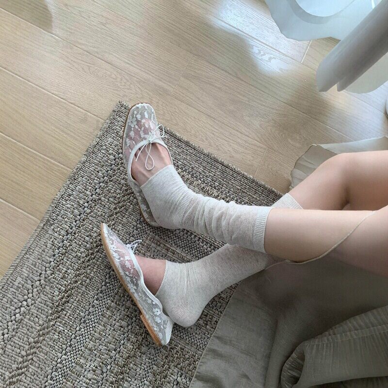 ถุงเท้าตาข่ายแบบโปร่ง 1 คู่ สไ - Boot Sock Slouchy บทวิจารณ์และราคา