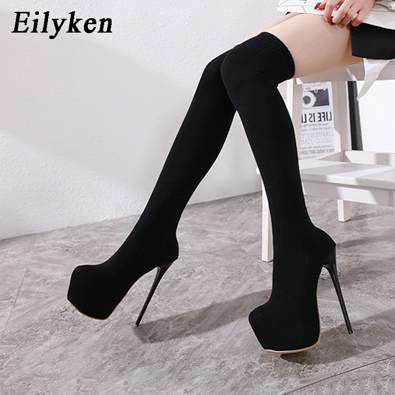 Eilyken แฟชั่นแพลตฟอร์มผ้ายืดก - Knee High Sock Women บทวิจารณ์และราคา