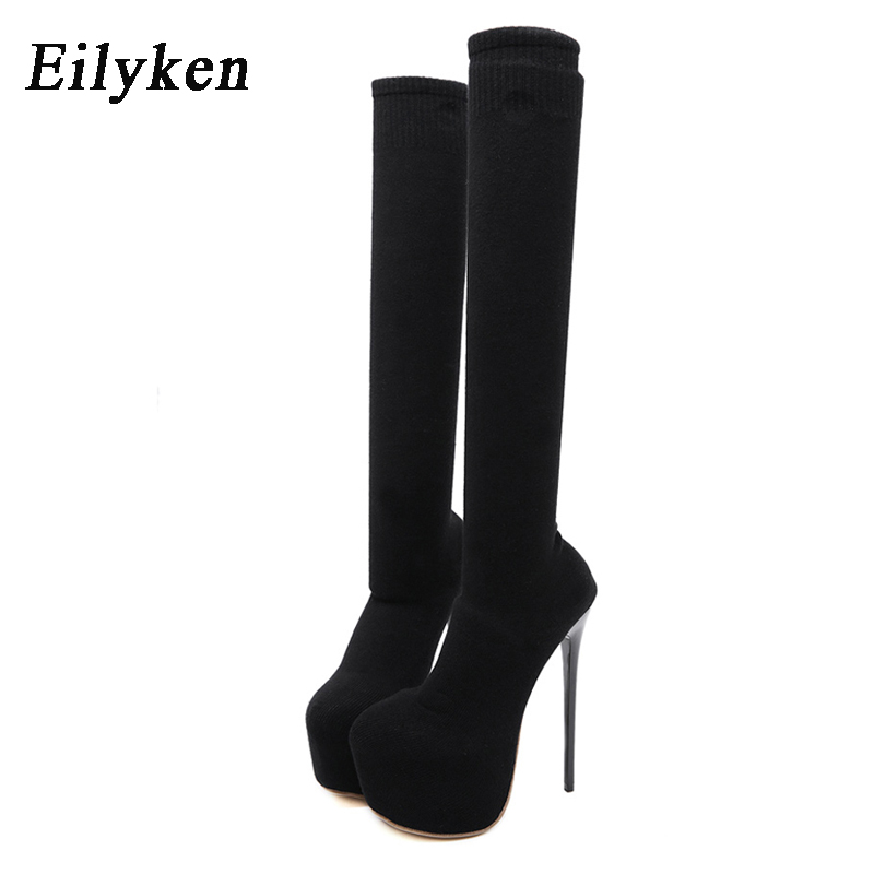 Eilyken แฟชั่นแพลตฟอร์มผ้ายืดก - Knee High Sock Women บทวิจารณ์และราคา