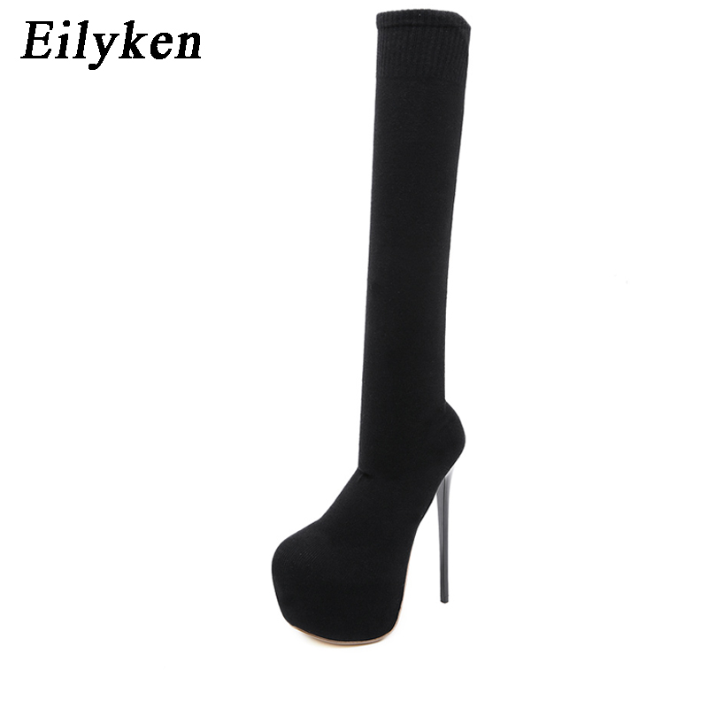 Eilyken แฟชั่นแพลตฟอร์มผ้ายืดก - Knee High Sock Women บทวิจารณ์และราคา