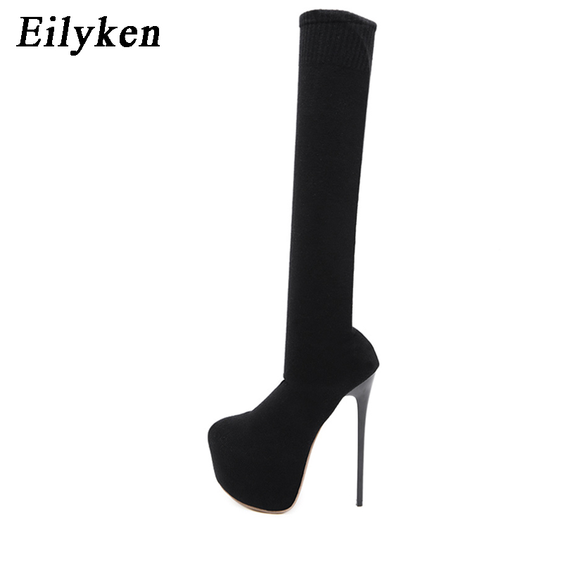 Eilyken แฟชั่นแพลตฟอร์มผ้ายืดก - Knee High Sock Women บทวิจารณ์และราคา