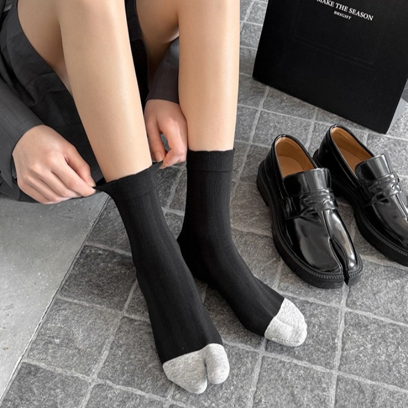 ถุงเท้าทาบิผ้าฝ้ายแบบแยกนิ้วสไ - Toe Sock Split บทวิจารณ์และราคา