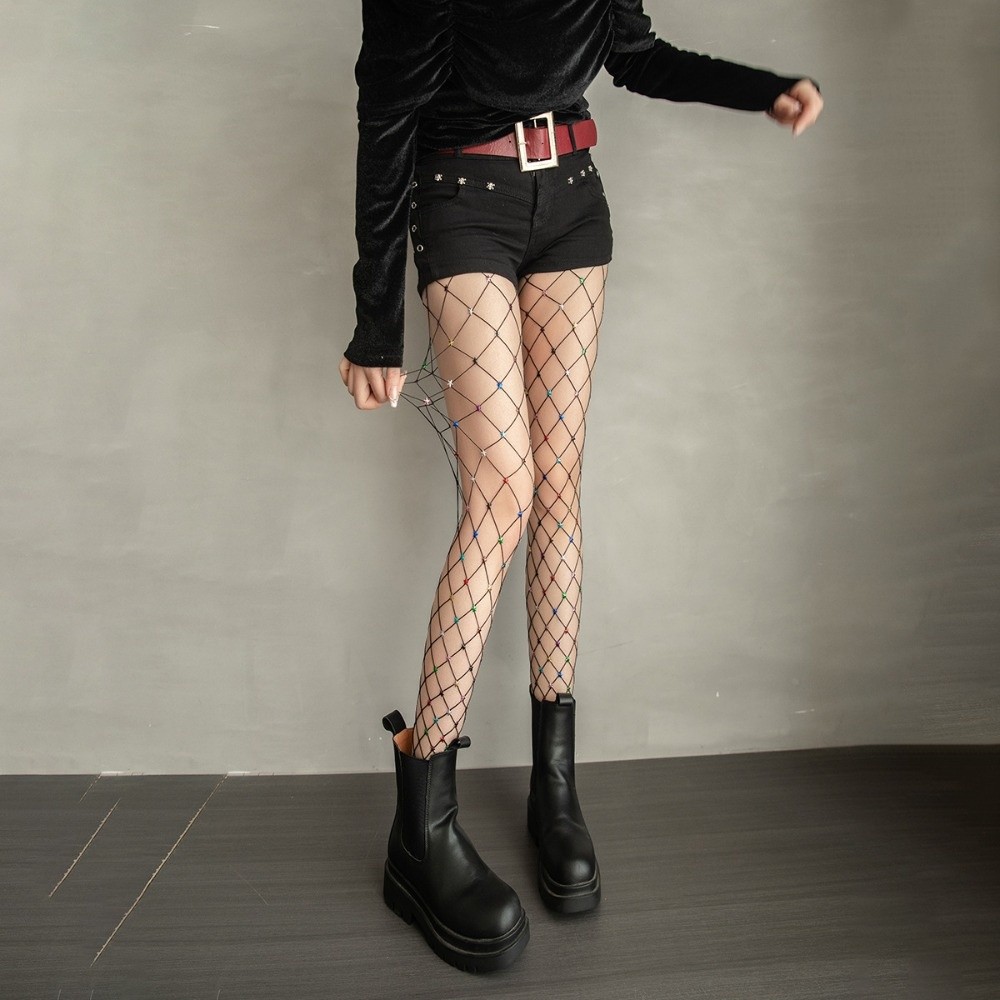 ถุงน่องตาข่ายสีสันสดใสสไตล์ Y2 - Fishnet Stocking Women บทวิจารณ์และราคา
