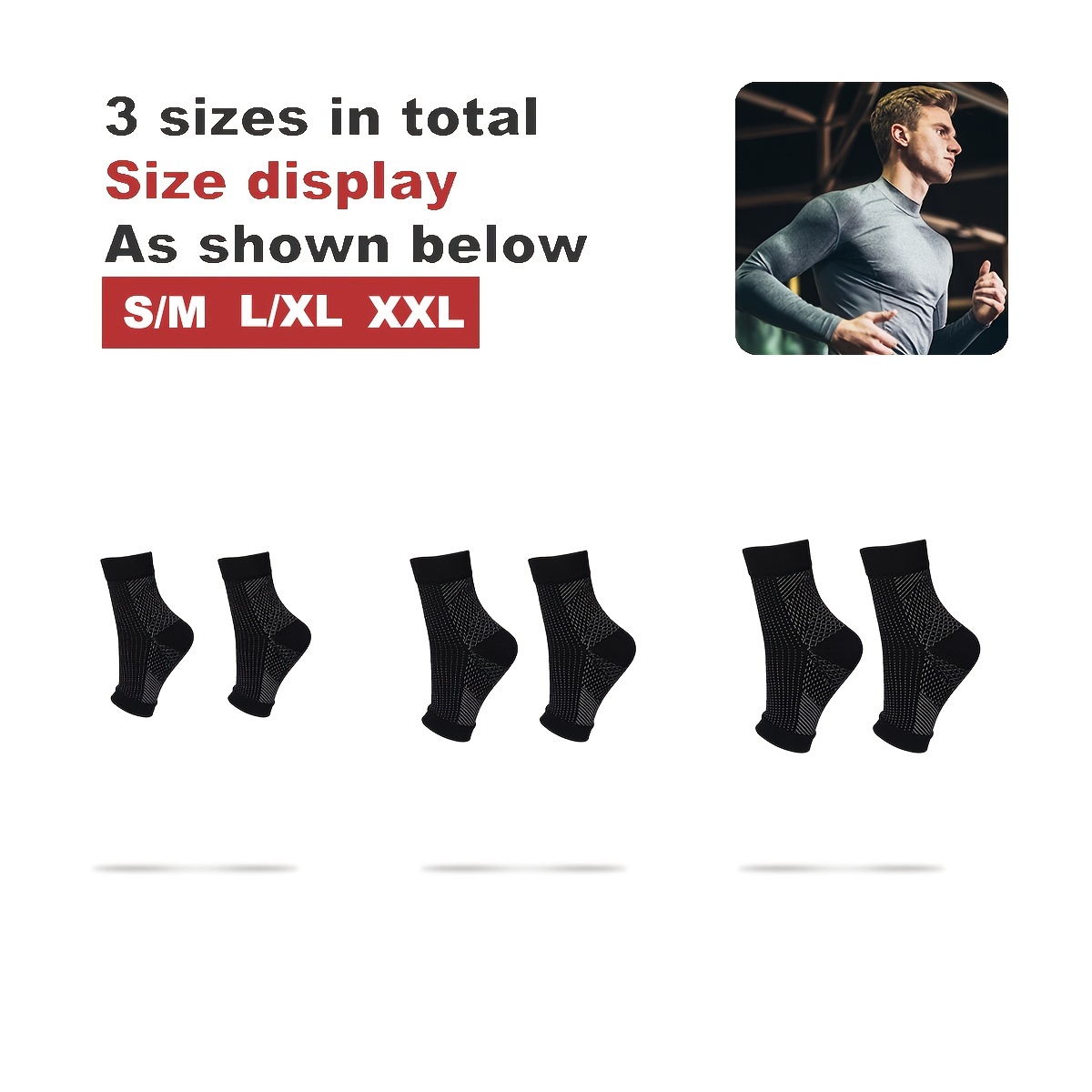 ถุงเท้าพยุงข้อเท้า ระบายอากาศ  - Ankle Brace Sock บทวิจารณ์และราคา