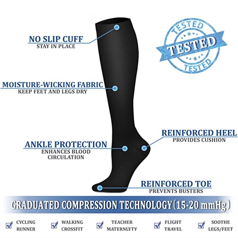 S-XXL ถุงเท้าการบีบอัดผู้ชายผู - Compression Sock Medical บทวิจารณ์และราคา
