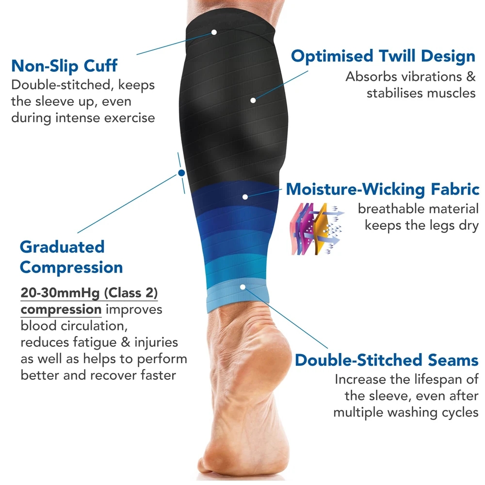 ปลอกรัดน่อง 1 คู่ แรงกด 20-30  - Compression Sleeve Calf บทวิจารณ์และราคา