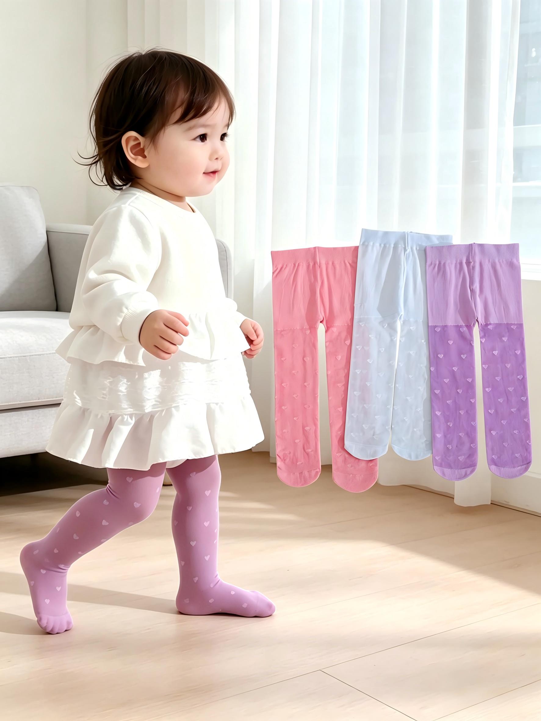 3 คู่ถุงน่องเด็กผู้หญิงลายหัวใ - Tights Pantyhose Sheer บทวิจารณ์และราคา