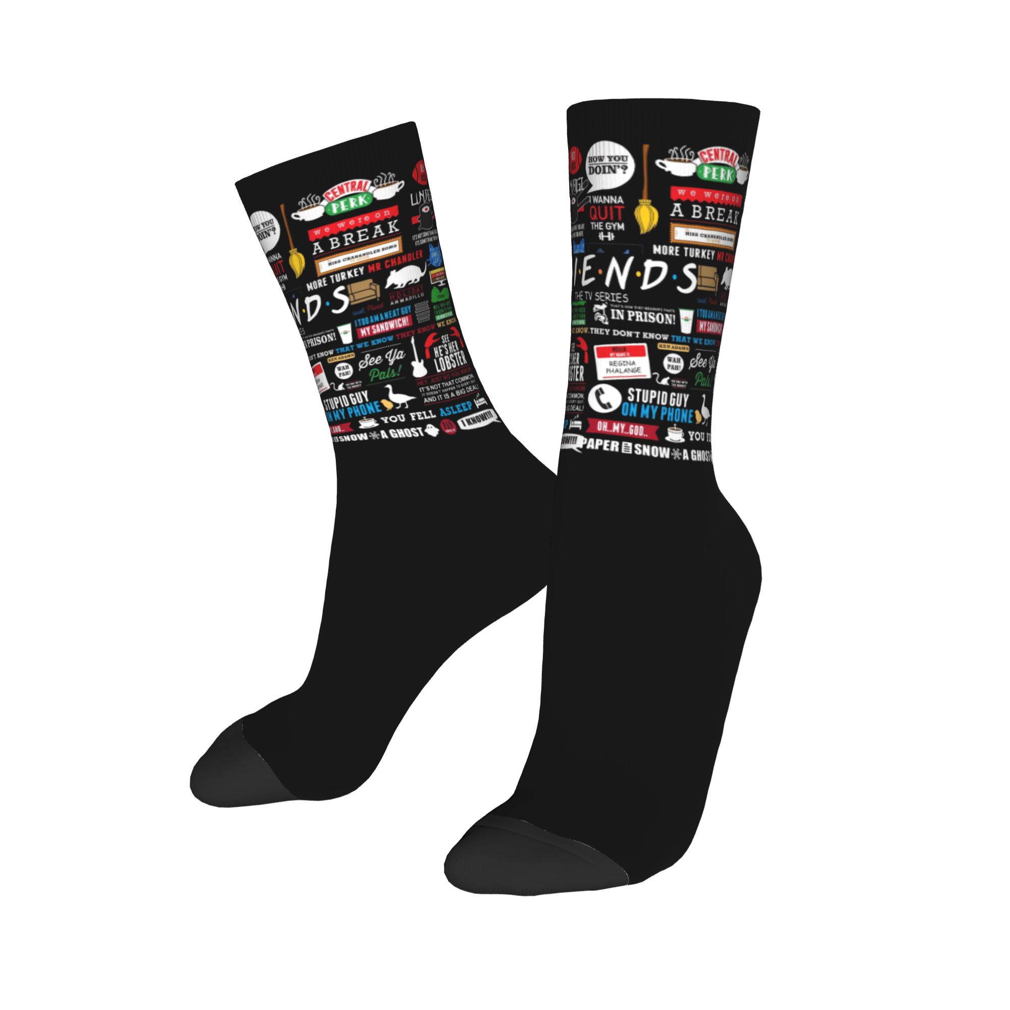 ถุงเท้าลายคอลลาจเพื่อนจากทีวีโ - No Show Sock Women บทวิจารณ์และราคา